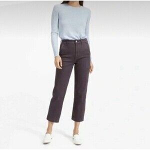 Everlane Canvas Pants Womens Sz 0 XS Gray Hi Rise Utility Casual